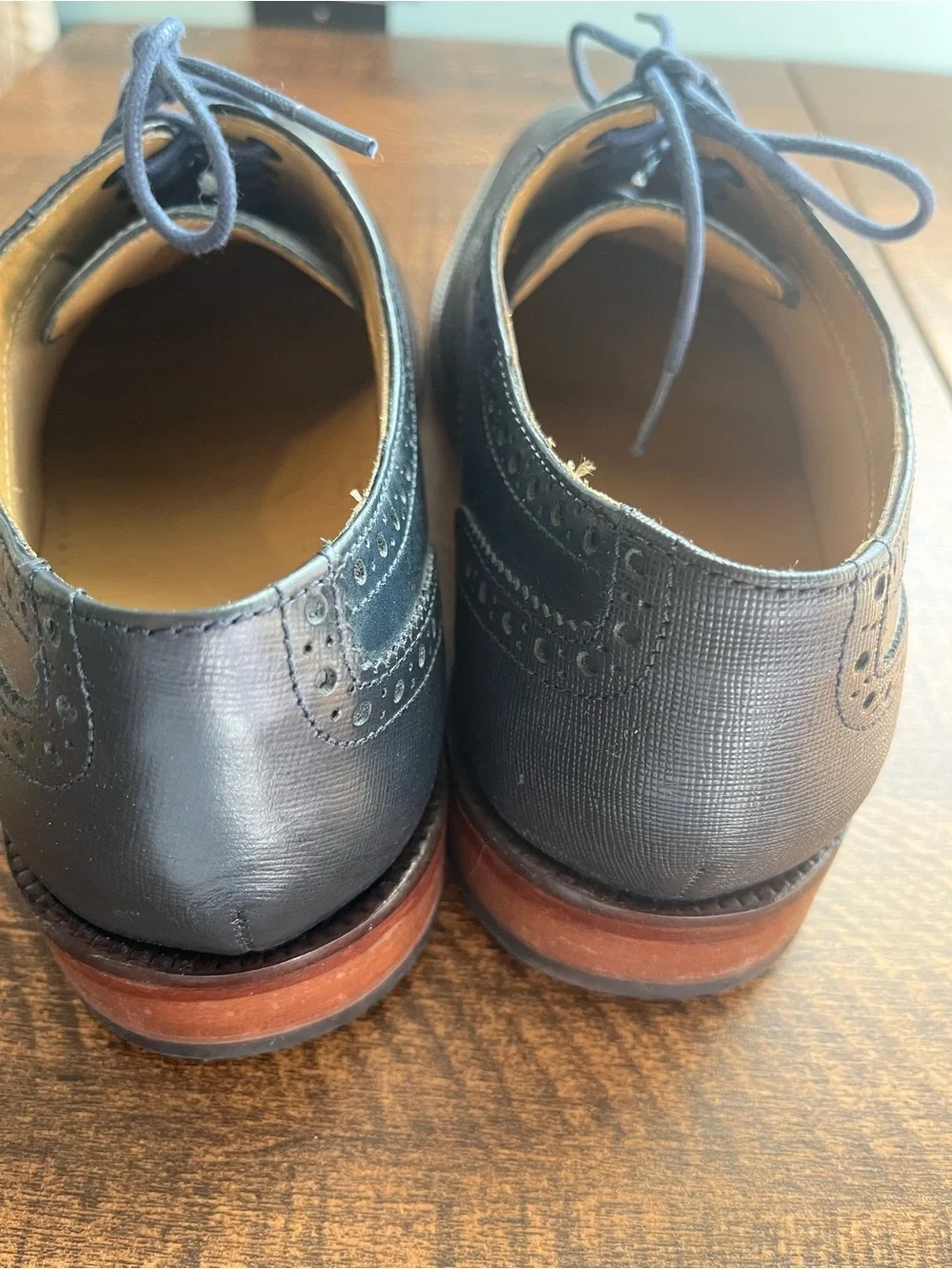 Cole Haan Men's Navy Blue Wingtip Oxfords